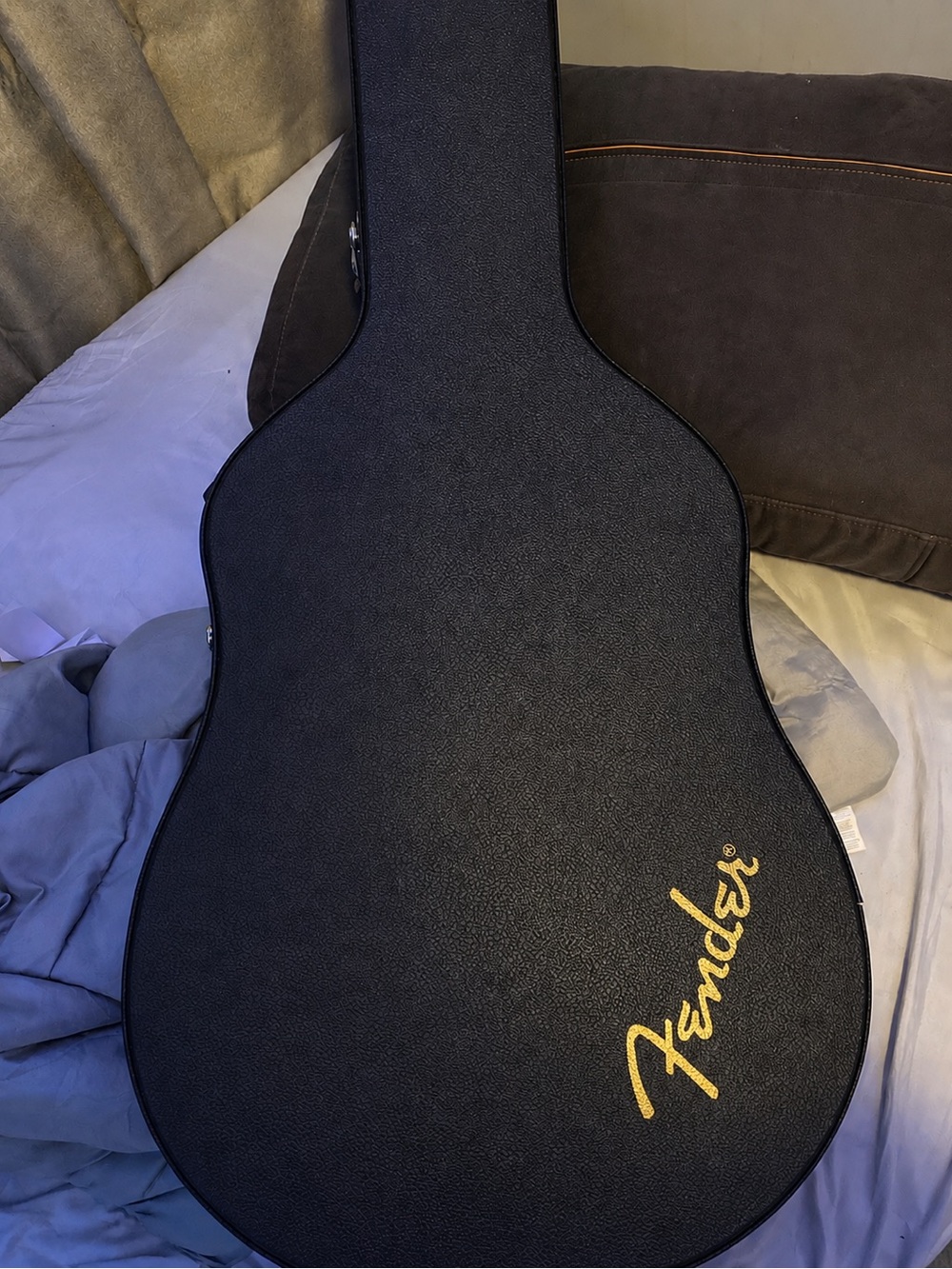 Fender Black Guitar Case with Gold Logo